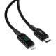 Кабель ACEFAST C6-01 Type-C to iP, 3A, 30W, 1.2m, nylon, zinc connectors, Чорний