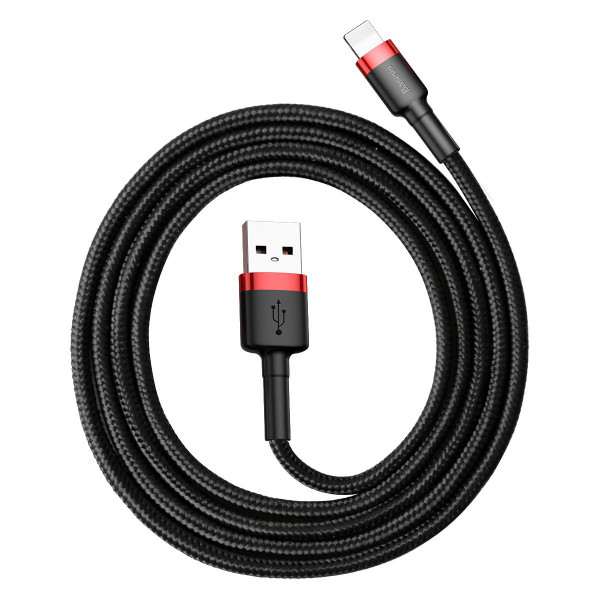 Кабель Baseus Cafule Cable USB For Lightning 2.4A 1m Red+Black