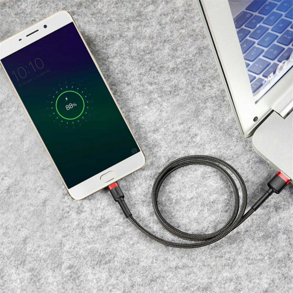 Кабель Baseus Cafule Cable USB For Micro 1.5A 2m Червоний+Чорний