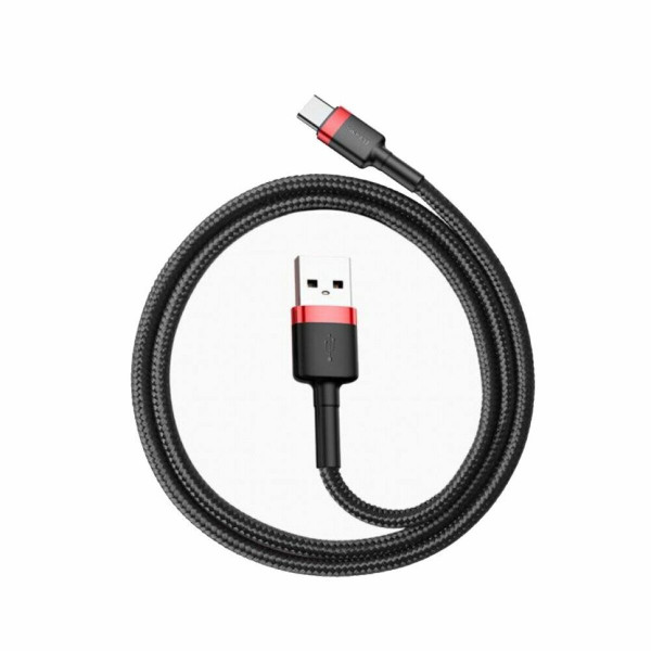 Кабель Baseus Cafule Cable USB For Type-C 3A 0.5m Червоний+Чорний