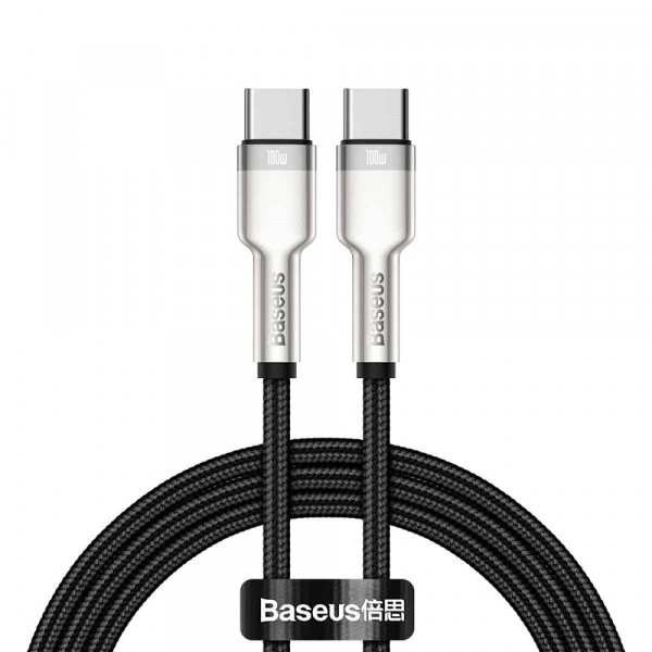 Кабель Baseus Cafule Series Metal Data Cable Type-C to Type-C 100W 1m Black (CATJK-C01)