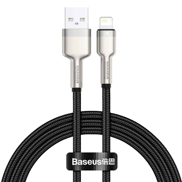 Кабель Baseus Cafule Series Metal Data Cable USB to IP 2.4A 2m Black