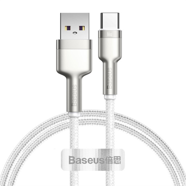 Кабель Baseus Cafule Series Metal Data Cable USB to Type-C 66W 1m White