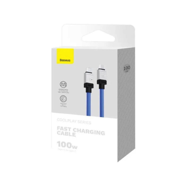 Кабель Baseus CoolPlay Series Fast Charging Cable Type-C to Type-C 100W 1m Блакитний