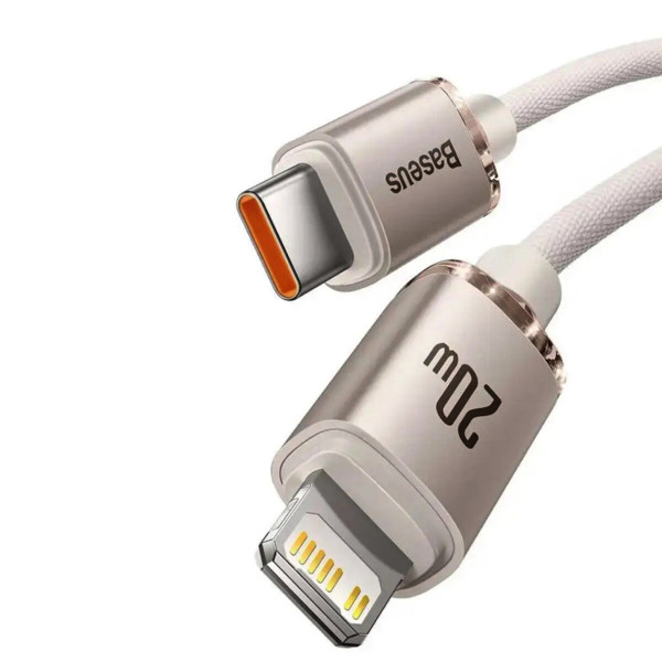 Кабель Baseus Crystal Shine Series Fast Charging Data Cable Type-C to iP 20W 1.2m Pink
