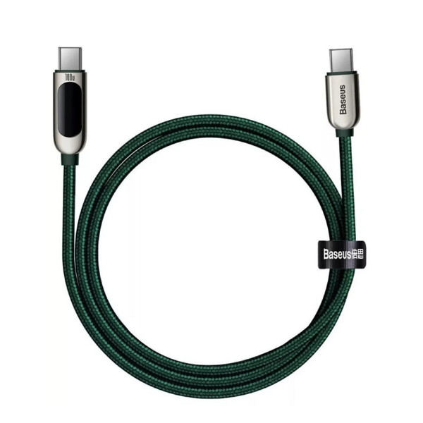 Кабель Baseus Display Fast Charging Data Cable Type-C to Type-C 100W 1m Green