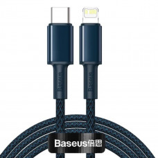 Кабель Baseus High Density Braided Fast Charging Data Cable Type-C to iP PD 20W 1m Блакитний