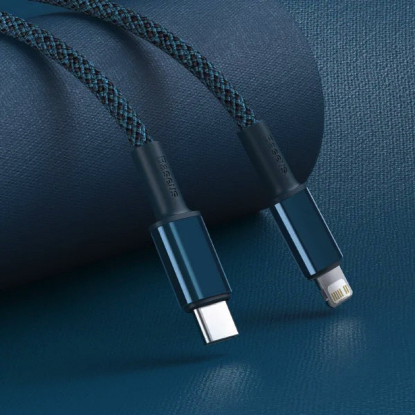 Кабель Baseus High Density Braided Fast Charging Data Cable Type-C to iP PD 20W 1m Blue