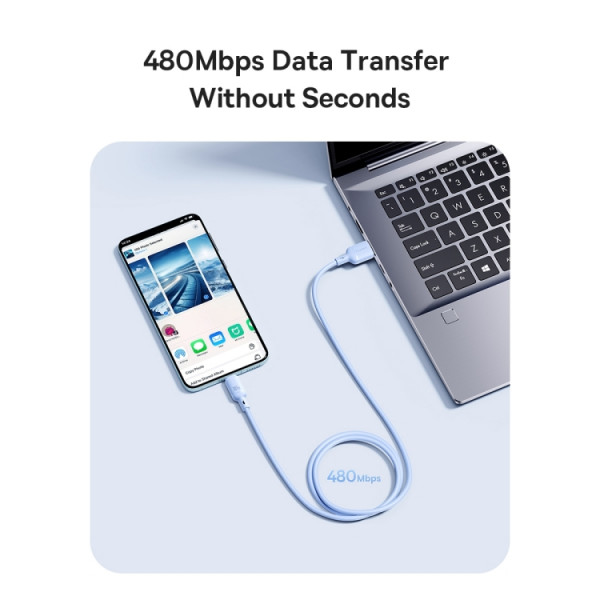 Кабель Baseus Silky Series Fast Charging Cable USB to iP 2.4A 1m Galaxy Blue (P10377702313-00)