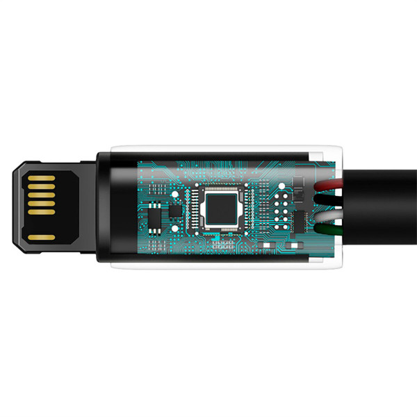 Кабель Baseus Tungsten Gold Fast Charging Data Cable USB to iP 2.4A 1m Black