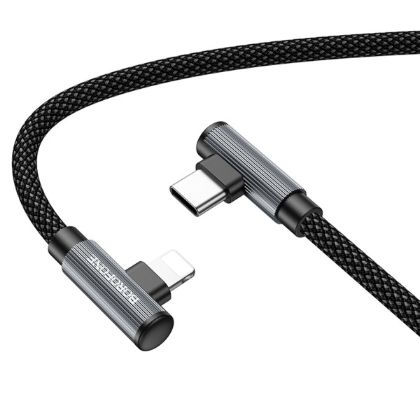 Кабель BOROFONE BU50 elbow magnetic PD charging data cable iP 1m Чорний