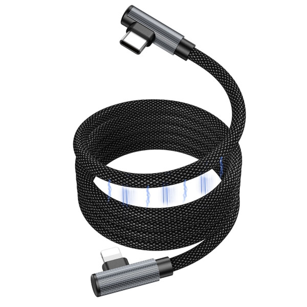 Кабель BOROFONE BU50 elbow magnetic PD charging data cable iP 1m Чорний