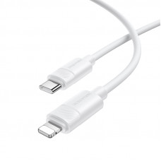 Кабель BOROFONE BX123 Leya PD30W silicone charging data cable iP White (6941991124181)