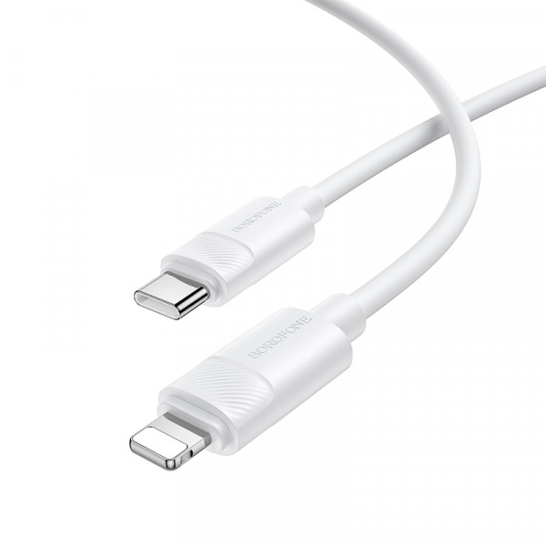 Кабель BOROFONE BX123 Leya PD30W silicone charging data cable iP White (6941991124181)