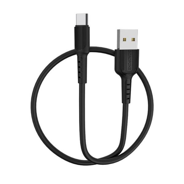 Кабель BOROFONE BX16 USB to Type-C 2A, 1m, PVC, TPE connectors, Чорний