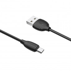 Кабель BOROFONE BX19 USB to Micro 2.4A, 1m, PVC, TPE connectors, Black