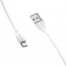 Кабель BOROFONE BX19 USB to Micro 2.4A, 1m, PVC, TPE connectors, Білий