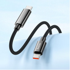 Кабель HOCO U125 Benefit 100W charging data cable with display Type-C to Type-C Black (6942007611930)