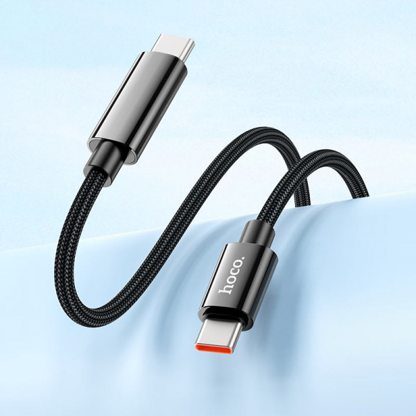 Кабель HOCO U125 Benefit 100W charging data cable with display Type-C to Type-C Black (6942007611930)