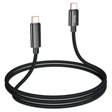 Кабель HOCO U125 Benefit 100W charging data cable with display Type-C to Type-C Black (6942007611930)