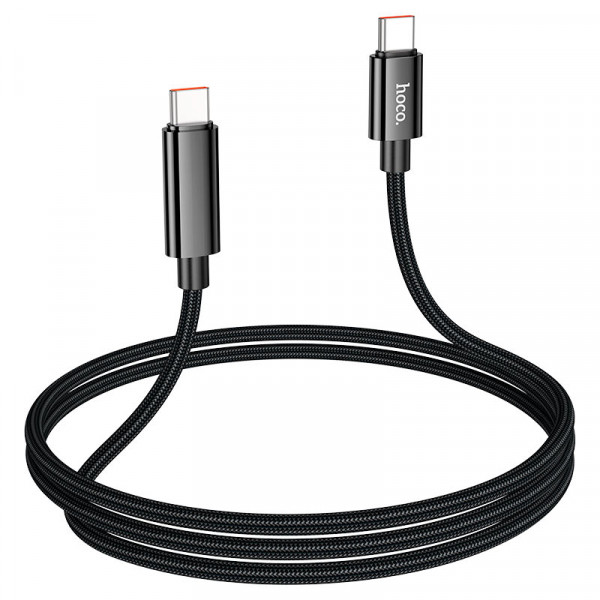 Кабель HOCO U125 Benefit 100W charging data cable with display Type-C to Type-C Black (6942007611930)