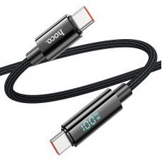 Кабель HOCO U125 Benefit 100W charging data cable with display Type-C to Type-C Black (6942007611930)