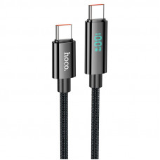Кабель HOCO U125 Benefit 100W charging data cable with display Type-C to Type-C Black (6942007611930)