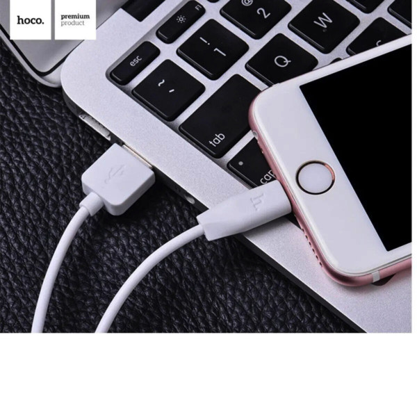 Кабель HOCO X1 USB to iP 2.4A, 2m, PVC, PVC connectors, White