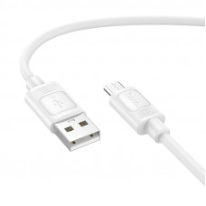 Кабель HOCO X122 Benefit silicone charging data cable Micro White (6942007662215)