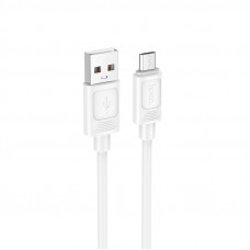 Кабель HOCO X122 Benefit silicone charging data cable Micro White (6942007662215)