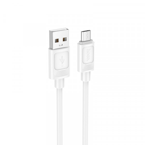 Кабель HOCO X122 Benefit silicone charging data cable Micro White (6942007662215)