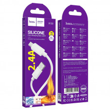 Кабель HOCO X122 Benefit silicone charging data cable Micro White (6942007662215)