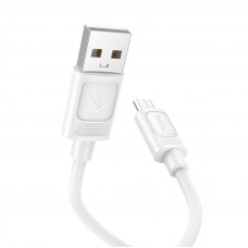 Кабель HOCO X122 Benefit silicone charging data cable Micro White (6942007662215)