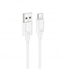 Кабель HOCO X122 Benefit silicone charging data cable Type-C White (6942007662239)