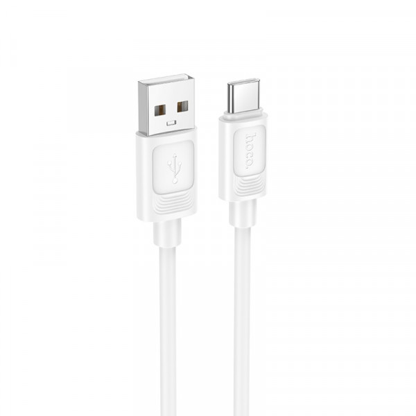 Кабель HOCO X122 Benefit silicone charging data cable Type-C White (6942007662239)