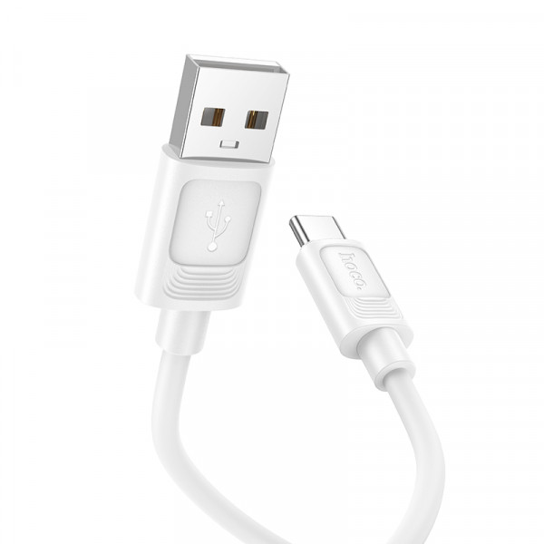 Кабель HOCO X122 Benefit silicone charging data cable Type-C White (6942007662239)