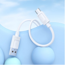 Кабель HOCO X122 Benefit silicone charging data cable Type-C White (6942007662239)