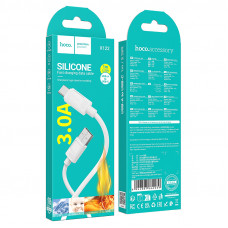 Кабель HOCO X122 Benefit silicone charging data cable Type-C White (6942007662239)