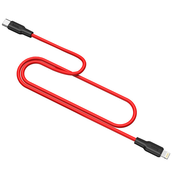 Кабель HOCO X21 Plus Type-C to iP 3A, 20W, 1m, black and red