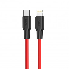 Кабель HOCO X21 Plus Type-C to iP 3A, 20W, 1m, чорний and red