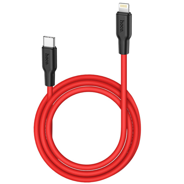 Кабель HOCO X21 Plus Type-C to iP 3A, 20W, 1m, black and red