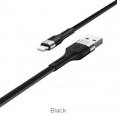 Кабель HOCO X34 USB to iP 2.4A, 1m, TPE, aluminum connectors, Чорний