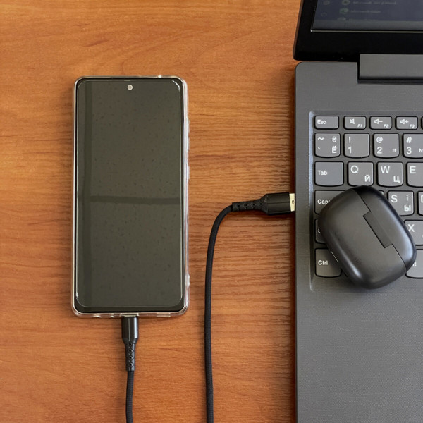 Кабель Mibrand MI-32 Nylon Charging Line USB for Lightning 2A 2m Black