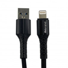 Кабель Mibrand MI-32 Nylon Charging Line USB for Lightning 2A 2m Чорний