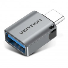 Кабель-перехiдник Vention USB-C Male to USB 3.0 Female OTG Adapter Gray Aluminum Alloy Type (CDQH0)