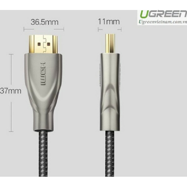 Кабель UGREEN HD131 HDMI Carbon Fiber Zinc Alloy Cable 1m (Gray) (UGR-50106)