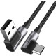 Кабель UGREEN US284 Right Angle USB-A to USB-C Cable 1m (Space Gray) (UGR-50941) (UGR-50941)