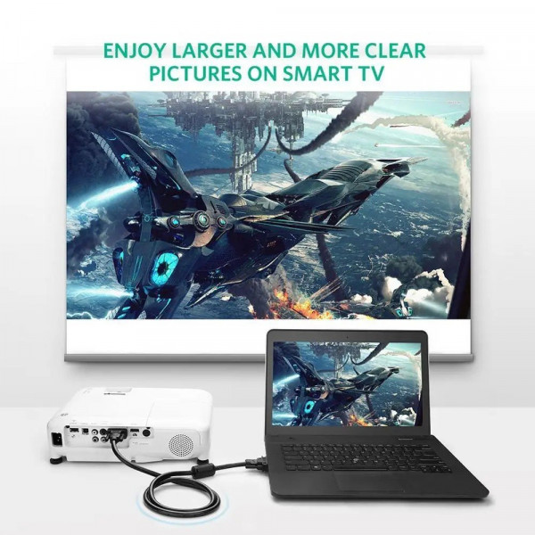 Кабель UGREEN VG101 VGA Male to Male Cable 1m (Чорний)(UGR-11673)