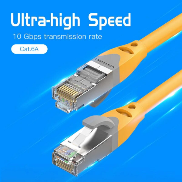 Кабель Vention Cat.6A SFTP Patch Cable 1.5M Жовтий