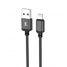 Кабель Wibrand Cobra nylon charging data cable for iP 1m Black (WI.DC/CO1B-UL)